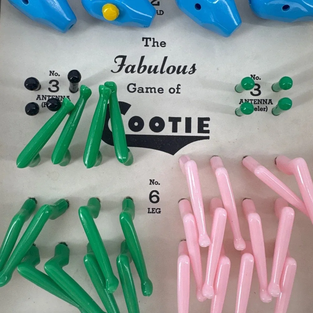 Schaper 1949 Cootie Kids Vintage Board Game Multicolor  Retro Plastic Toy